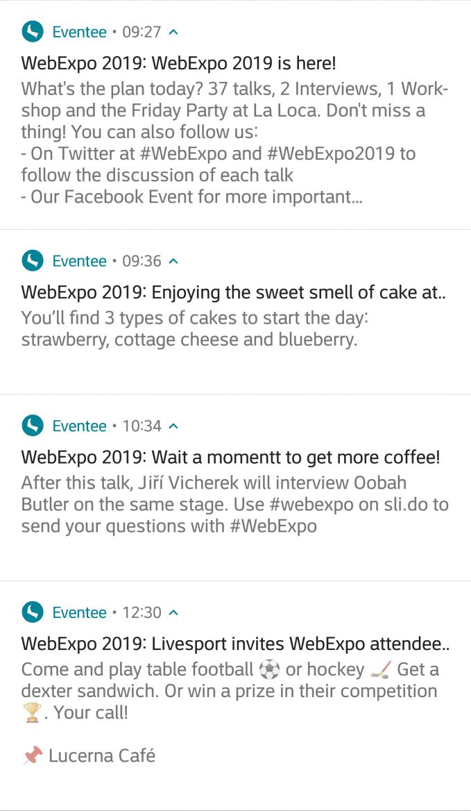 Eventee zprostředkovalo výborný informační servis