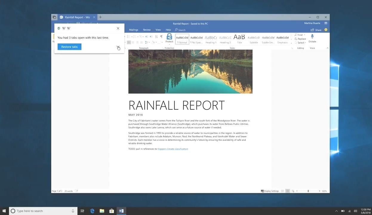 V plánu bylo, že tlačítkem v horním levém rohu okna uložíte skupinu aplikací/oken