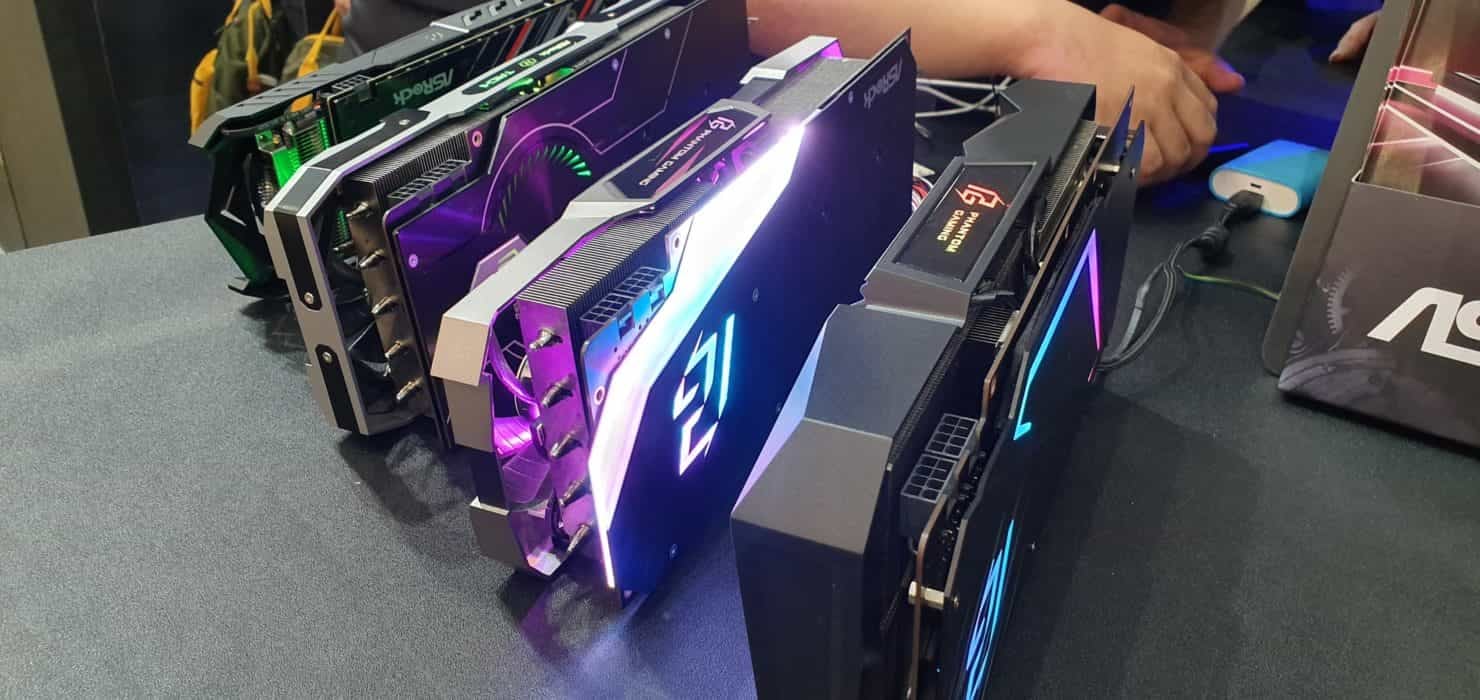 Radeony RX 5700 od ASRocku na Computexu 2019 (foto: WCCFtech)