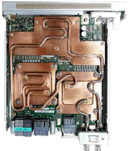 Chlazení uzlu s procesory A64FX v prototypu počítače Fugaku (Zdroj: The Next Platform)