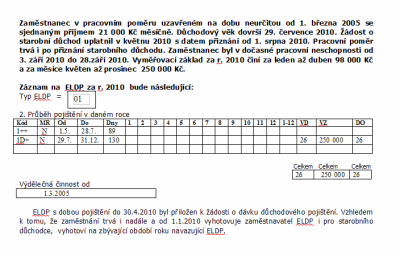 Příklad vyplnění ELDP