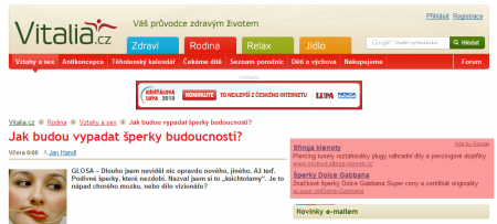 Vitalia.cz AdSense