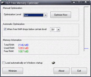 Free Memory Optimizer 1.2 - náhled