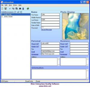 AddressBook 2.00.995 - náhled