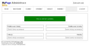 MyPage CMS 2.0.0RC - náhled