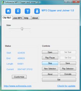 Sofonesia MP3 Clipper and Joiner 1.1 - náhled