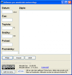 Software pro amatérské meteorology 1.1 - náhled