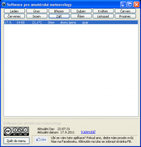 Software pro amatérské meteorology 1.1 - náhled