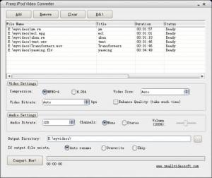 Freez iPod Video Converter 1.5 - náhled