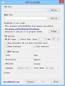 PDF to MOBI 1.0 - náhled