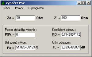 Výpočet PSV 1.0 - náhled