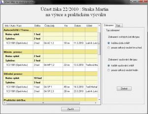 Evidence autoškoly 3.2.0.1 - náhled