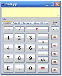 netcppcalc 1.0 - náhled