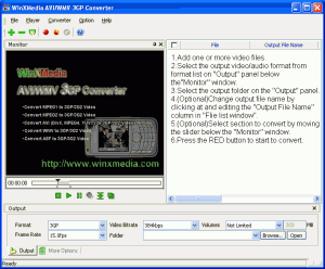 Winxmedia AVI/WMV 3GP Converter 5.0.1 - náhled
