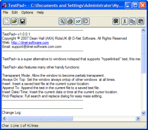 TextPad+ 1.0.0.2 - náhled