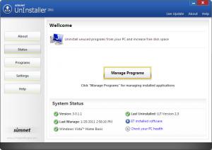 Simnet Uninstaller 2011 3.1.2.3 - náhled