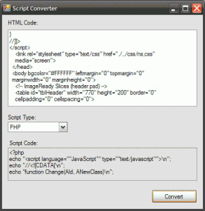 Script Converter 1.0 - náhled