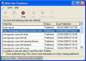 Web Site Publisher 2.1.1 - náhled