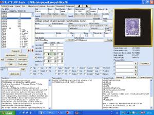 Hlavní obrazovka programu Filatelop - náhled