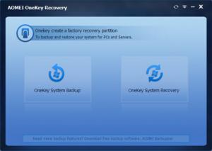 AOMEI OneKey Recovery 1.7.1 - náhled