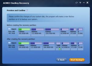 AOMEI OneKey Recovery 1.7.1 - náhled
