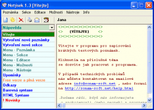 Práce s programem - náhled