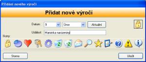 Přidávání výročí - náhled