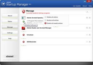Simnet Startup Manager 2011 3.1.2.1 - náhled
