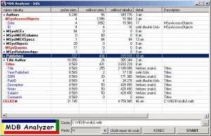 MDBAnalyzer 1.2 - náhled