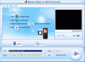 Moyea Video to 3GP Converter 1.2.1.2 - náhled