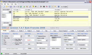 uniCSVed 1.1 - náhled