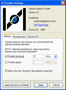 IE Throttle 1.0 - náhled
