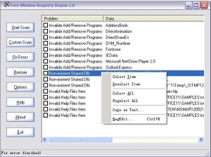 Free Window Registry Repair 4.5 - náhled