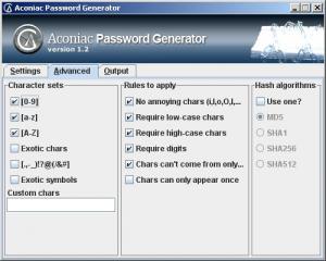 Aconiac Password Generator 1.2 - náhled