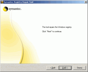 Symantec Registry Repair Tool - náhled