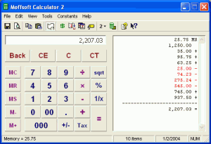 Moffsoft Calculator 2.1.1.30 - náhled