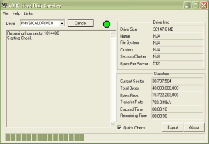 ADRC Hard Disk Checker 1.01 - náhled