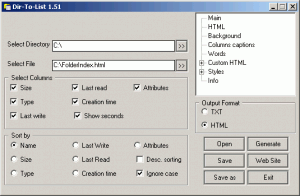 Dir-To-List 1.51 - náhled