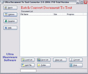 Ultra Document To Text Converter 2.0.2006.718 - náhled