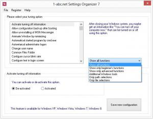 1-abc.net Settings Organizer 7.00 - náhled