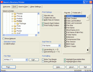 Directory Printer 5.3.2 - náhled