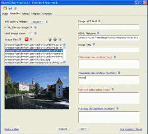Rapid Gallery Creator 2.2.0 - náhled