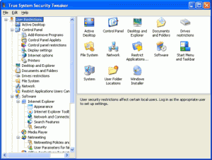 True System Security Tweaker 1.2 - náhled