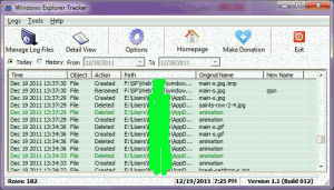 Windows Explorer Tracker 1.1 - náhled
