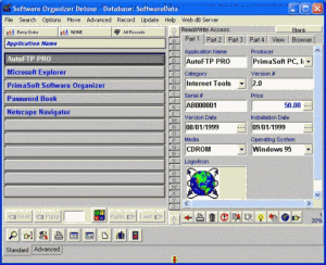 Software Organizer Deluxe 2.8 - náhled