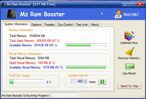 Mz Ram Booster 4.1 - náhled