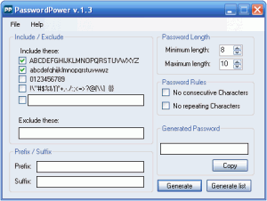 Password Power 1.3 - náhled