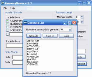 Password Power 1.3 - náhled