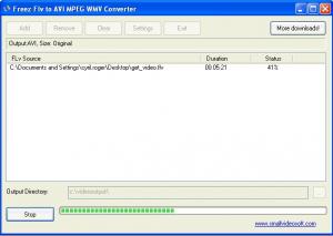 Freez Flv to AVI/MPEG/WMV Converter 1.6 - náhled