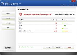 Simnet Disk Cleaner 2011 3.1.1.4 - náhled